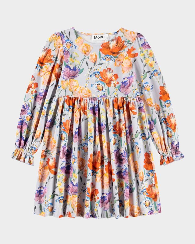 Girl's Camie Floral Cotton Dress, Size 7